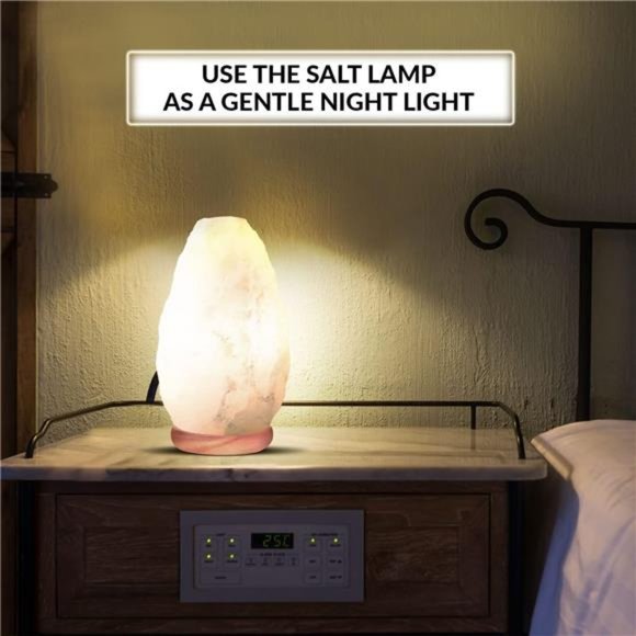 Himalayan Glow White Salt Crystal Lamp,Natural Salt Night Light,Hand Crafted - Picture 3 of 4